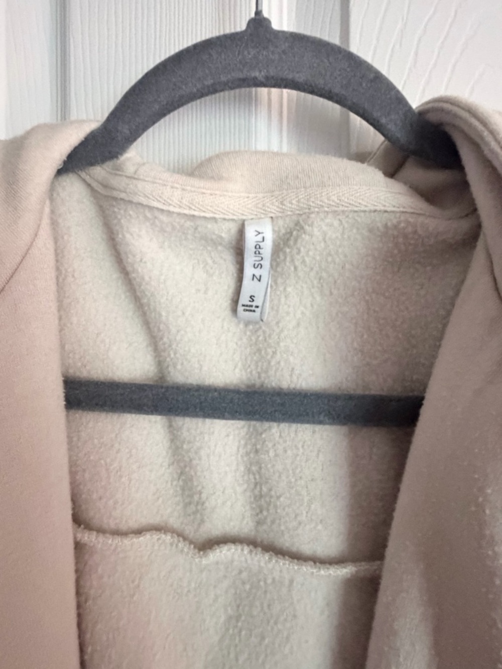 Z Supply Cream Hooded Fleece Wrap - Picture 4 of 6